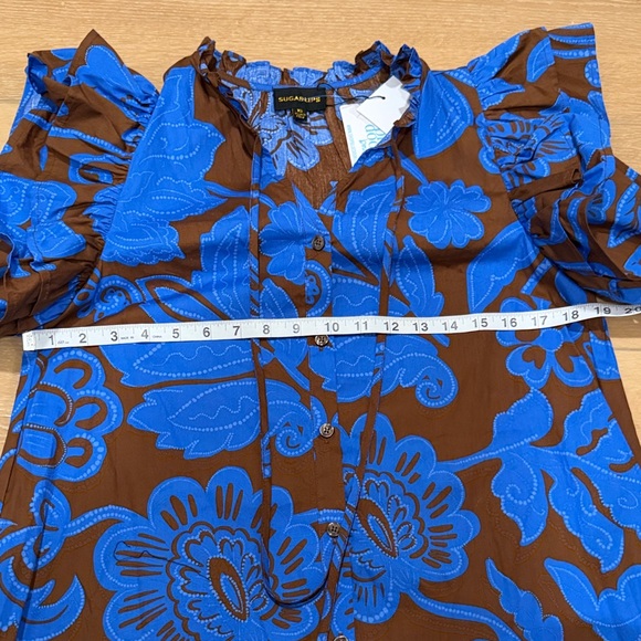 Sugarlips Blue and Brown Floral Dress - Picture 7 of 16